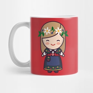 Cute Traditional Scandinavian Girl Mug